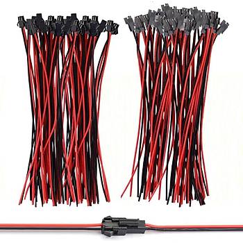 2 Pin Erkek+Dii DC Kablo - Siyah - 10 Takm