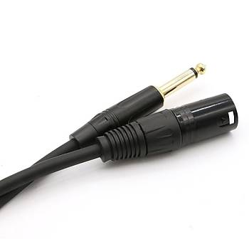 XLR Erkek - 6.35 mm Erkek Kaliteli Enstrman Gitar Kablosu 15 Metre