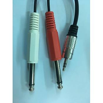 3.5 mm Stereo to 2x 6.3 mm Mono Kablo 5 Metre