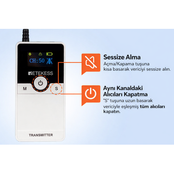 Retekess Tur Rehber Sistemi 2 Verici (Transmitter) + 48 Al�c� (Receiver)
