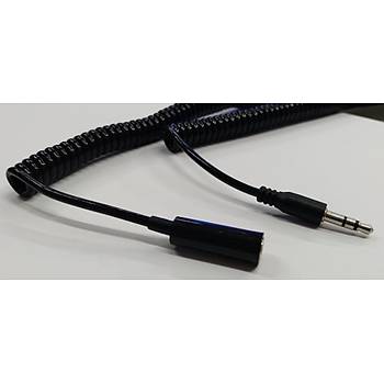 3.5 mm TRS Stereo Spiral Aux Uzatma Kablosu 3 Metre