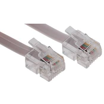 Yass� Gri 2 Pin Telefon Kablosu 5 Metre - 10 Adet