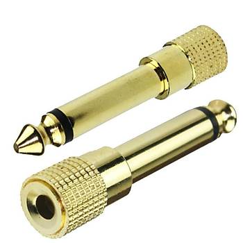 Mono 6.3 mm Erkek - 3.5 mm Di�i �evirici Gold Aparat (�ift)