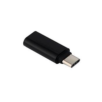 Type-C Erkek - Micro USB Dii arj Kablosu evirici - Siyah