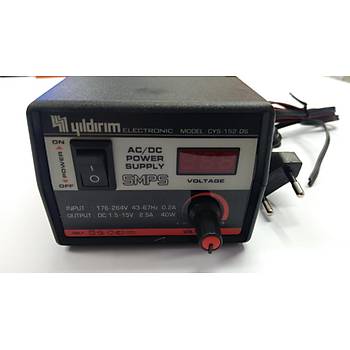 1.5-15 Volt 2.5 Amper Voltaj Ayarl Dvme Makinas Adaptr