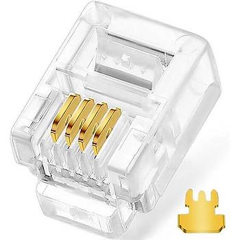 6P/4C RJ11 Telefon Plug - 100 Adet