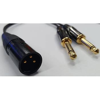 XLR Erkek to 2x 6.3 mm Mono Kaliteli Kablo 15 Metre