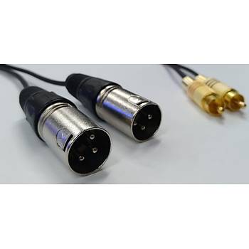 2x XLR Erkek to 2x RCA Gold Erkek Kablo 1.5 Metre