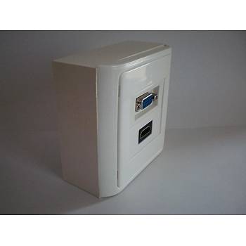 VGA+HDMI S�va �st� Duvar Prizi