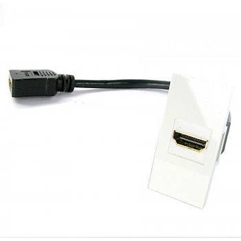 22.5x45 HDMI Kablolu Dişi - Dişi Priz Modülü