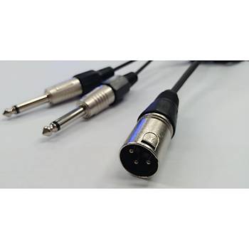 XLR Erkek to 2x 6.3 mm Mono Kablo 10 Metre