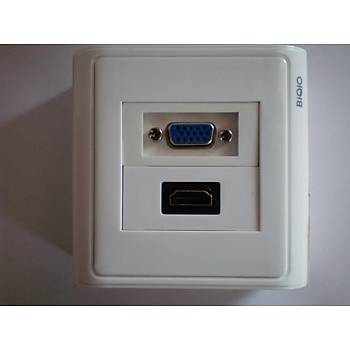 VGA+HDMI S�va �st� Duvar Prizi