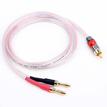 1 RCA to 2x Banana Kaliteli Hoparlr Kablosu 3 Metre