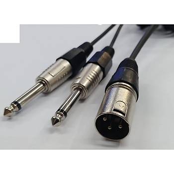 XLR Erkek to 2x 6.3 mm Mono Kablo 10 Metre