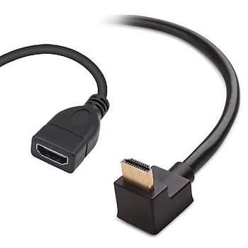 HDMI Çevirici - Kablolu - Erkek - Dişi - 20 cm - 90 Derece
