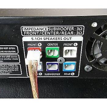 Sony ve Samsung DVD/BlueRay/Ev Sinema Sistemi Siyah Hoparlr Kablosu 8 Metre