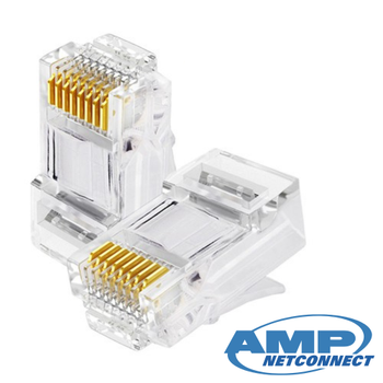 8P/8C AMP Cat. 6 RJ45 Ethernet Plug - 100 Adet
