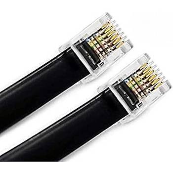 6'l Yass RJ12 Telefon Santral Kablosu Siyah - 10 Metre