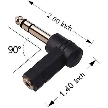 Stereo 6.3 mm Erkek to 3.5 mm Dii 90 Derece evirici Aparat