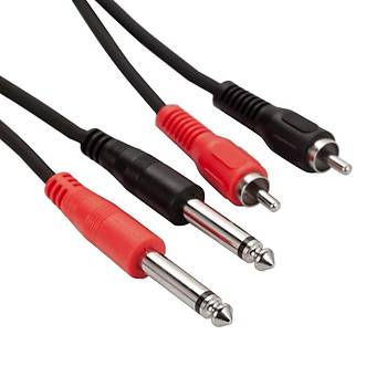 2x RCA to 2x 6.3 mm Mono Kablo 1.5 Metre