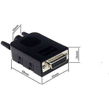 D-Sub 9 Pin Klemensli Konnektr - Erkek