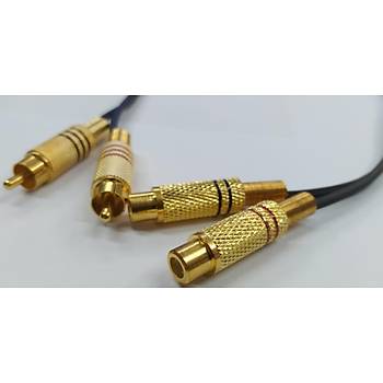 2x RCA Erkek - Dii Gold Kaliteli Uzatma Kablosu - 2 Metre