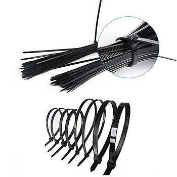 Plastik Siyah Kablo Ba - 200x3.6 mm (20cm) - 100 Adet