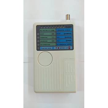 RJ11/RJ45/USB/BNC 4 in 1 Kablo Test Cihaz - Gri