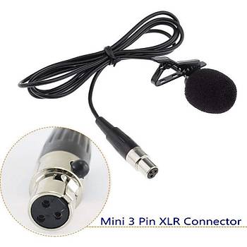 3 Pin Mini XLR Dii Ulu Yaka Mikrofonu 1.2 Metre