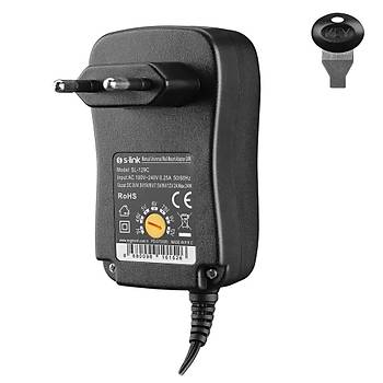 DC Adaptr - S-link - SL-129C - Ayarl - 3/12 Volt 2 Amper