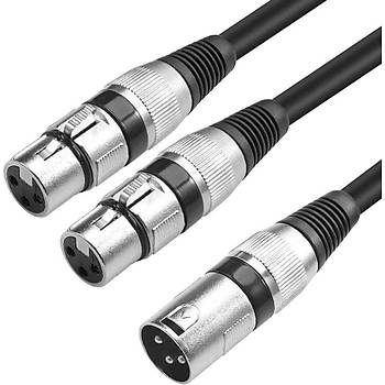 XLR 1 Erkek - 2 Dii oklayc Y Kablo