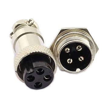 M16 4 Pin Konnektör Erkek+Dişi