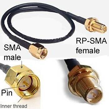 RP SMA Dii to SMA Erkek Kablo 50 cm
