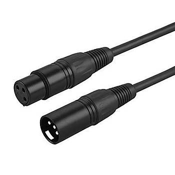 XLR Siyah Kaliteli Mikrofon Kablosu 5 Metre
