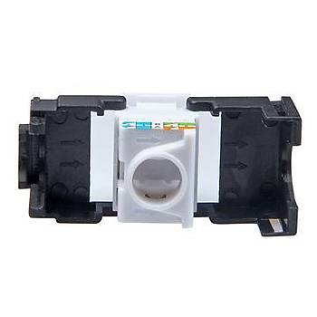 RJ45 Cat. 6 Kapakl Siyah Keystone 180 Derece