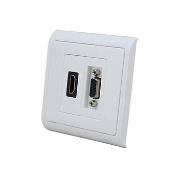 Sva Alt HDMI+VGA Dii - Dii Duvar Prizi