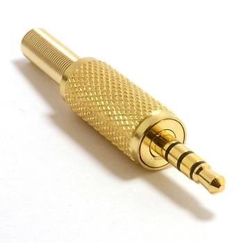 3.5 mm TRRS Stereo Erkek Metal Gold Jack