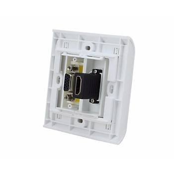 Sva Alt HDMI+VGA Dii - Dii Duvar Prizi