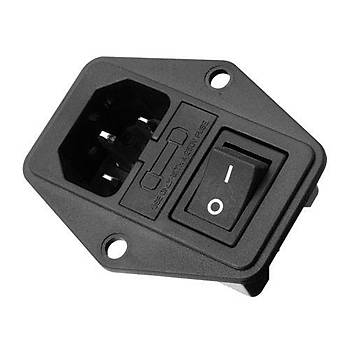 Sigortal Anahtarl C14 Erkek ase Tipi Power Soket - Vidal