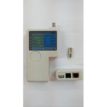 RJ11/RJ45/USB/BNC 4 in 1 Kablo Test Cihaz - Gri