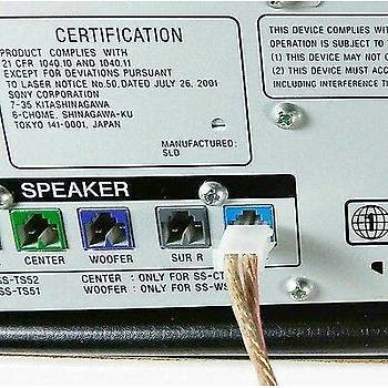 Sony ve Samsung DVD/BlueRay/Ev Sinema Sistemi Siyah Hoparlr Kablosu 8 Metre