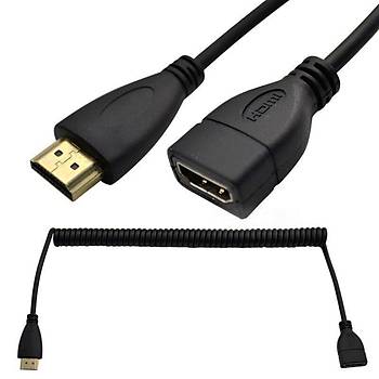 nce Yksek Hzl HDMI Sarmal Spiral Uzatma Kablo 4K * 2K