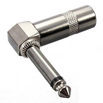 6.3 mm Mono Erkek 90 Derece Metal Jack