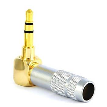 3.5 mm TRS Stereo 90 Derece Kaliteli Erkek Jack