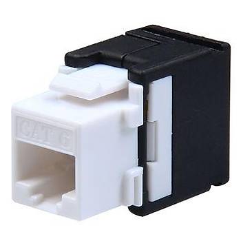 RJ45 Cat. 6 Kapakl Siyah Keystone 180 Derece