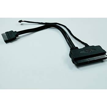 7+15 Pin Power+Data to Sata Data+5 Pin Power Kablo