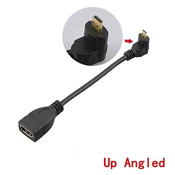 Micro HDMI 90 Derece Çevirici Kablo - Yukarı Açılı