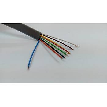8'li Kaliteli Yass� Gri Telefon K�ken Kablo - 100 Metre