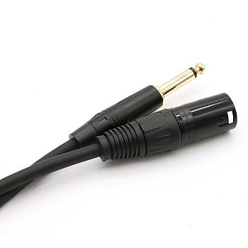 XLR Erkek - 6.35 mm Erkek Kaliteli Enstrman Gitar Kablosu 5 Metre