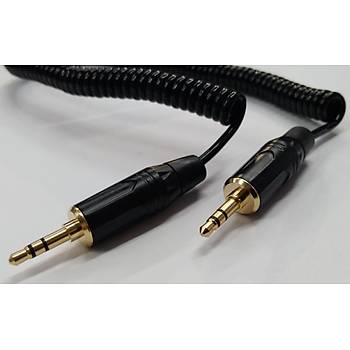 Stereo Kablo - Kaliteli - Spiral - 3.5 mm TRS - Erkek - Erkek - 3 Metre